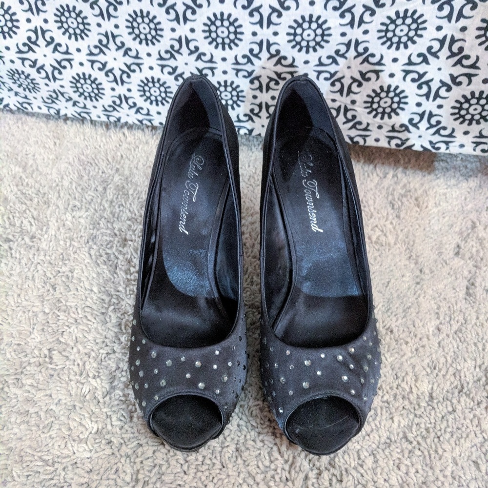 Black Open Toe Heels